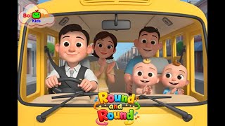 🚌 The Fun Bus Goes Round and Round 🌀 | 3D Kids Song | Baby Songs | Nursery Rhymes for Children