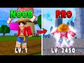 Rubber Noob to Pro Level 1 to Max Level 2450 in Blox Fruits!