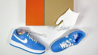 Nike Air Force 1 First Use University Blue - Unboxing and OnFeet Review  (PT-BR) 