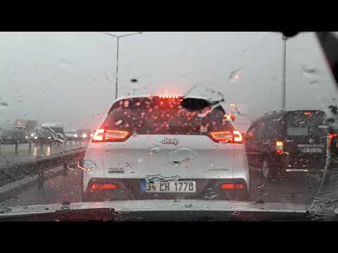 Araba içinde yağmur sesi ( İstanbul Trafiği , Yolculuk )