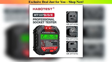 Best HABOTEST HT107 Socket Tester Pro Voltage Test RCD 30mA Socket Detector UK EU Plug Ground Zero•