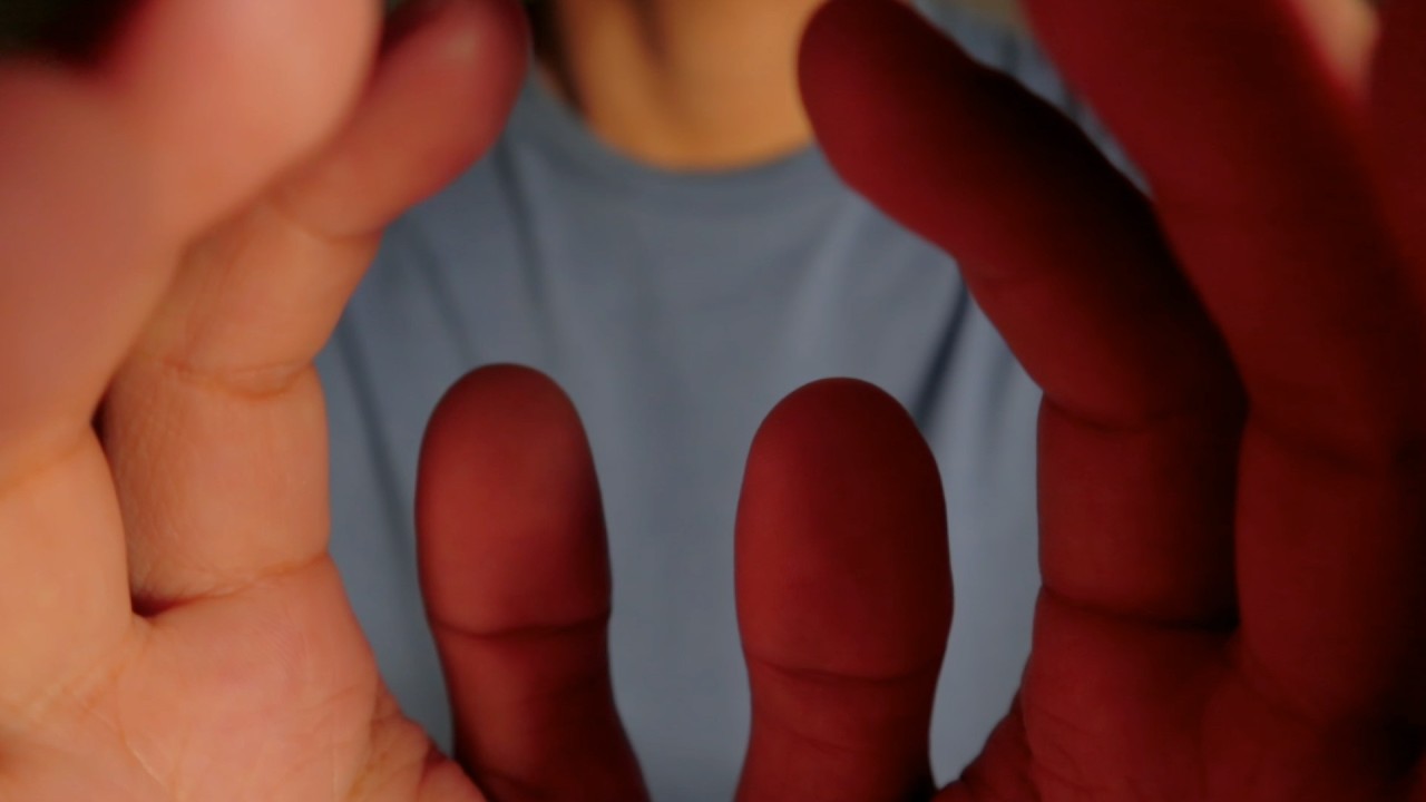 ASMR Gentle Hand movements/ face touching with mouth sounds for sleep