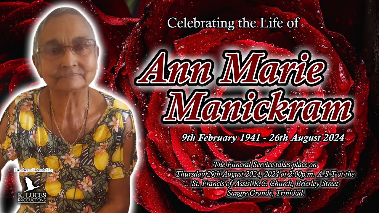 Funeral Service of Ann Marie Manickram - YouTube