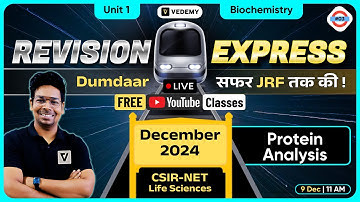 Revision Express #03 | Protein Analysis | Biochemistry | Virendra Singh | CSIR Dec 2024 | GATE |