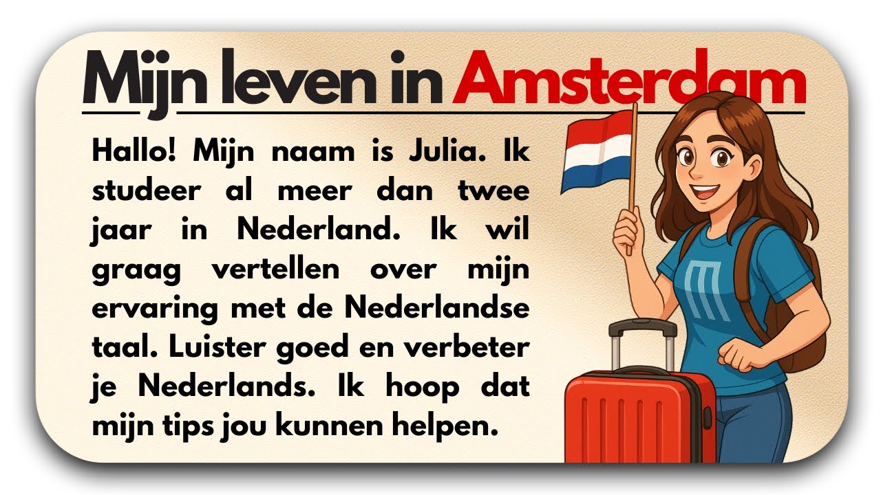 Learn DUTCH fast with simple story (A1–A2) | Mijn leven in Amsterdam