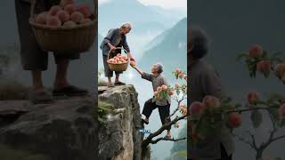 Peach Across The Cliffa Moment Of Love And Trust In Balance