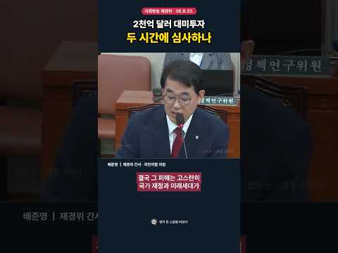 배준영 “2천억 달러를 두 시간 만에?” 대미투자 사전보고 절차 비판