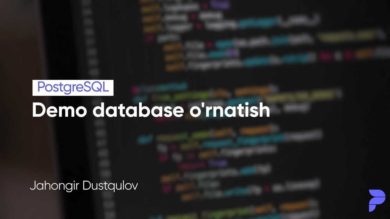 Demo database o'rnatish