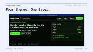 AsciiTheme — ASCII Themes & Widgets for JavaScript Websites