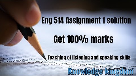 Eng514 Assignment no.1 (Solution) #english #eng514#exam #assignment #vuuniversity