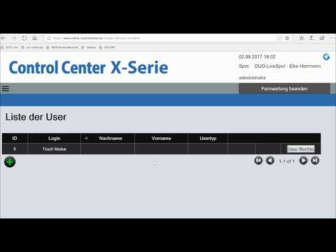Vario-Vent Control Center X-Serie User anlegen