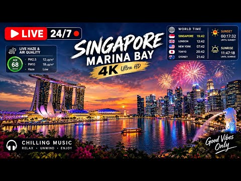 Singapore Haze 2026 - Marina Bay Skyline & Real-Time PSI