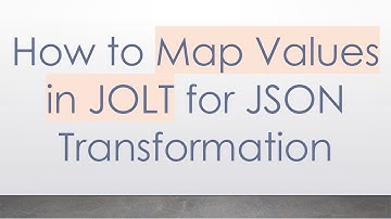How to Map Values in JOLT for JSON Transformation