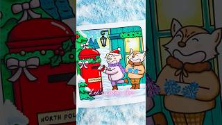 📮 Color with me: Cute Christms Coloring Page from Piggy Christmas #coloring  #asmr