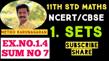 11th Std Ex.1.4(7) CBSE Maths If A={x: x is a natural number } B={x: x is an even natural number}