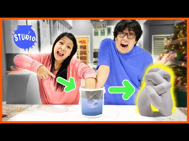 Ryan’s Mommy & Daddy DIY Hand Mold! Holding Hands Experiment! class=