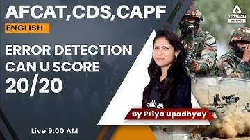 Error Detection For AFCAT, CDS, CAPF | AFCAT English Preparation 2022 | By Priya Ma