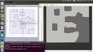 Occupancy Grid Mapping with BUG2 for exploration -- map: cave (10x timelapse)