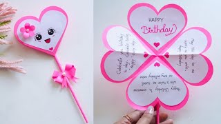 How to make Special Birthday greeting card 💕 \/ Easy \& Beautiful birthday card | สอนทำการ์ดวันเกิดเอง
