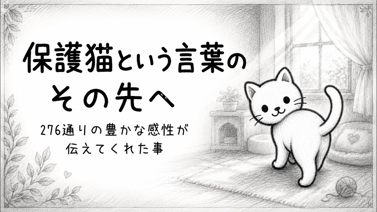 依頼者優先購入作品2　title「負けない猫」 Beyond the Label “Rescue Cat”: What 276 Expressions Taught Me