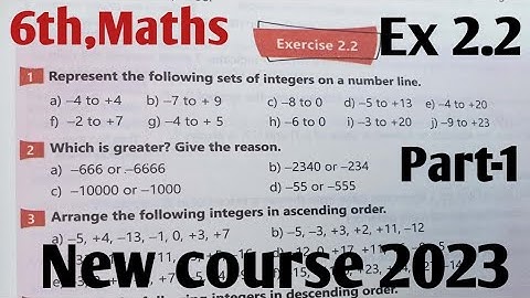 Exercise 2.2 Class 6th Maths kpk 2022| New course 2023 kpkbb  and ptb Math 6th unit 2 Integers SNC