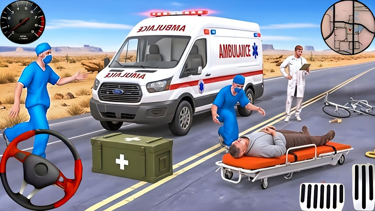 Ambulance City Rescue Simulator 3D Game - 911 US Emergency Ambulance Driving 3D - Android Gameplay