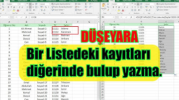 İki Excel Listesindeki Verileri Birleştirme - KOLAY ANLATIM.