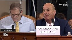 WATCH: Rep. Jordan says 'no direct evidence' in Sondland's testimony | Trump impeachment hearing