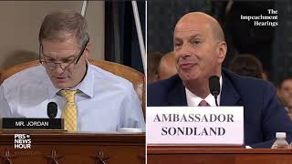 WATCH: Rep. Jordan says 'no direct evidence' in Sondland's testimony | Trump's first impeachment