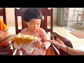 |760| Cười bể bụng 3 Na khi được mấy anh chị xin phần ổ bánh mì yêu thương | Trần Tiên JP Family