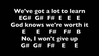 I won't give up Jason Mraz Notes chords