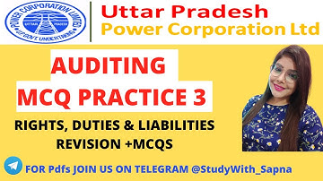 UPPCL AA 2022 AUDITING REVISION WITH MCQS PART 3 #uppcl #assistantaccountant #auditing