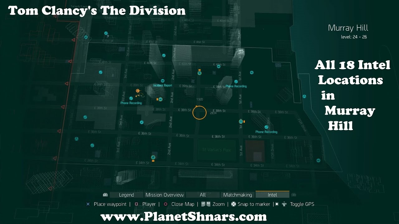 All 18 Intel Locations - Murray Hill - Tom Clancy's The Division