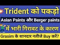 Trident share latest news | Grasim share latest | Asian Paints share | Berger Paints share