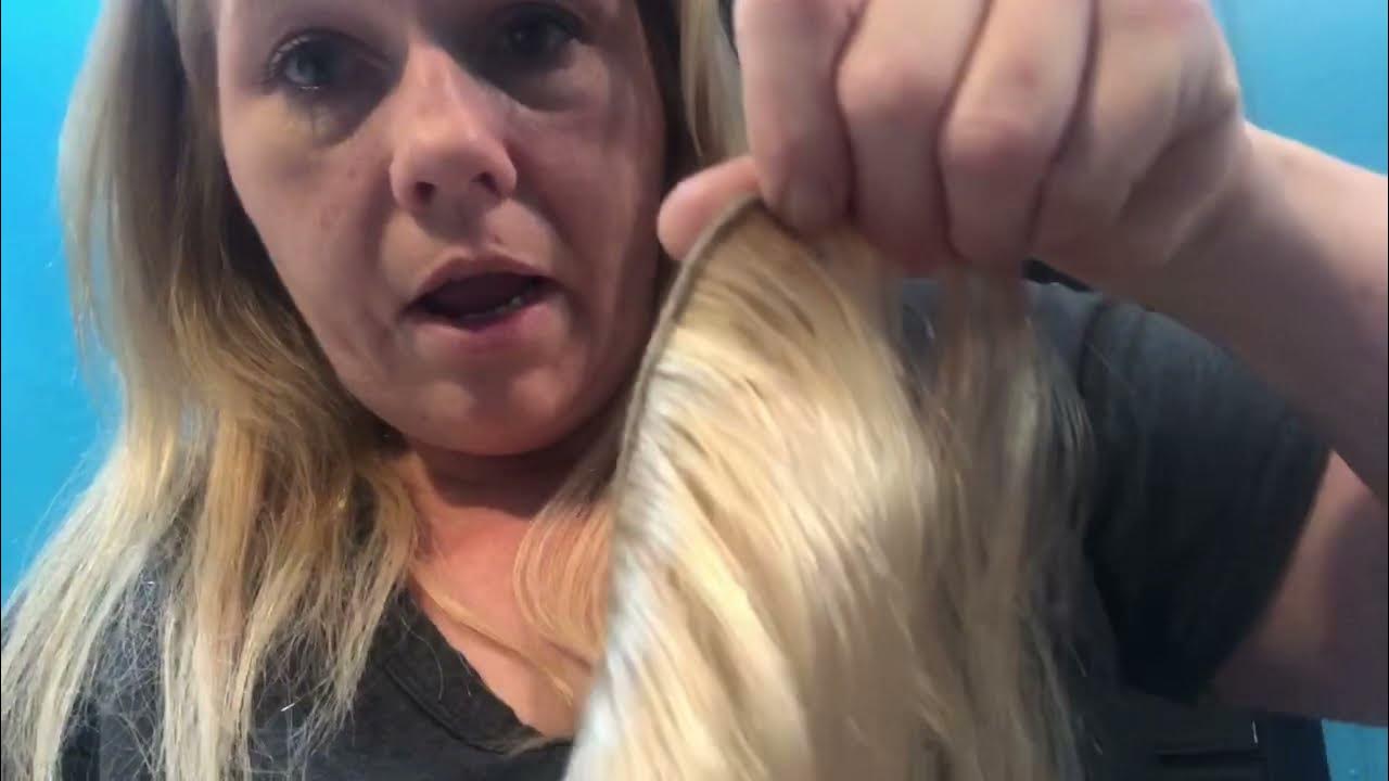 Glue in extensions at home - Caucasian (white) hair - YouTube