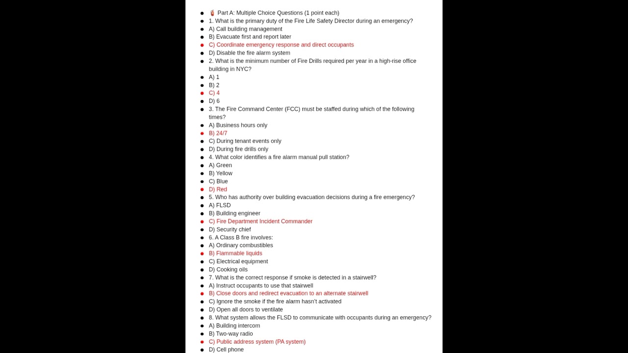 Fire Life Safety Director (FLSD) Practice Test