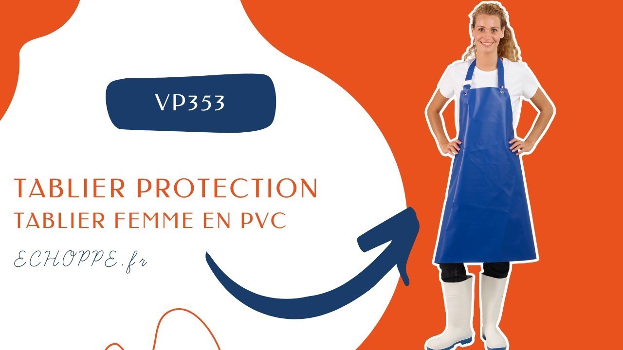 Tablier plastique PVC pour femme de cuisine professionnel blanc en PVC  femme menage hôtel entretien cuisine, VP353
