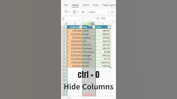 Keyboard shortcut to hide columns in MS Excel #excel #computerexcel