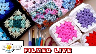 Granny Squares Explained  Crochet Party Live Stream  April 2, 2023