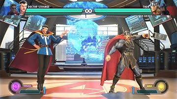 Doctor Strange & Hawkeye vs Thor & Captain America (Hardest AI) - Marvel vs Capcom: Infinite