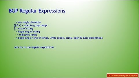 BGP Regular Expressions