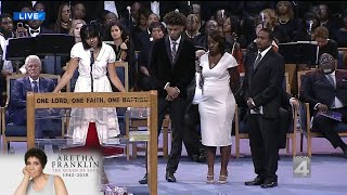 Aretha Franklin's grandchildren, niece, nephew speak at funeral service