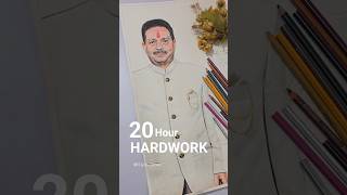20 hours on Hyperrealistic Portrait😱😍 #drawing #Shorts #ytshorts #trending #viral