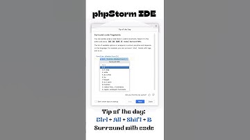 phpStorm IDE tip of the day #php surround with code Ctrl+Alt+Shift+B productivity #shorts #viral