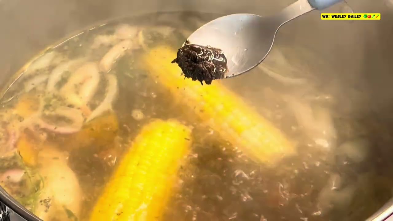 Chicken Soup With Chicken Feet And Callaloo