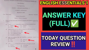 EN25C01 Answer Key ✅| English Essentials 1 Answer Key📌| English Answer Key 2025 | Regulation 2025