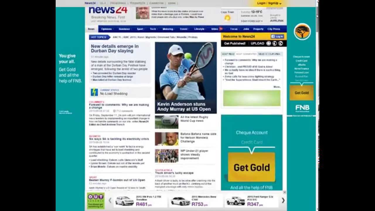 News24 Fnb Cards Home Page Takeover Youtube