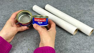 An Idea EVERYONE SHOULD KNOW! Recycle with Cans and Cardboard Rolls.