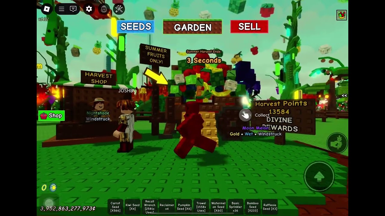 Divine rewards in grow a garden