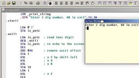 6502 Assembly Program to see if a number is Prime, (from a list of primes).
